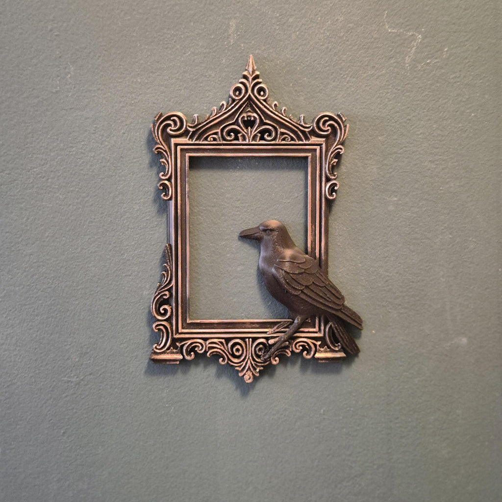 Raven Gothic Picture Frame | Crow Wall Decor | Dark Academia Frame | Halloween Bird Art | Occult Raven Home Decoration