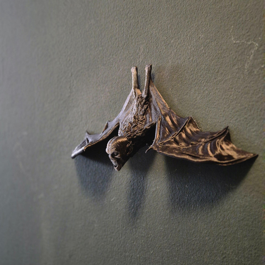 Gothic Bat Wall Sculpture | Hanging Bat Occult Decor | Dark Baroque Halloween Wall Art | Dark academie
