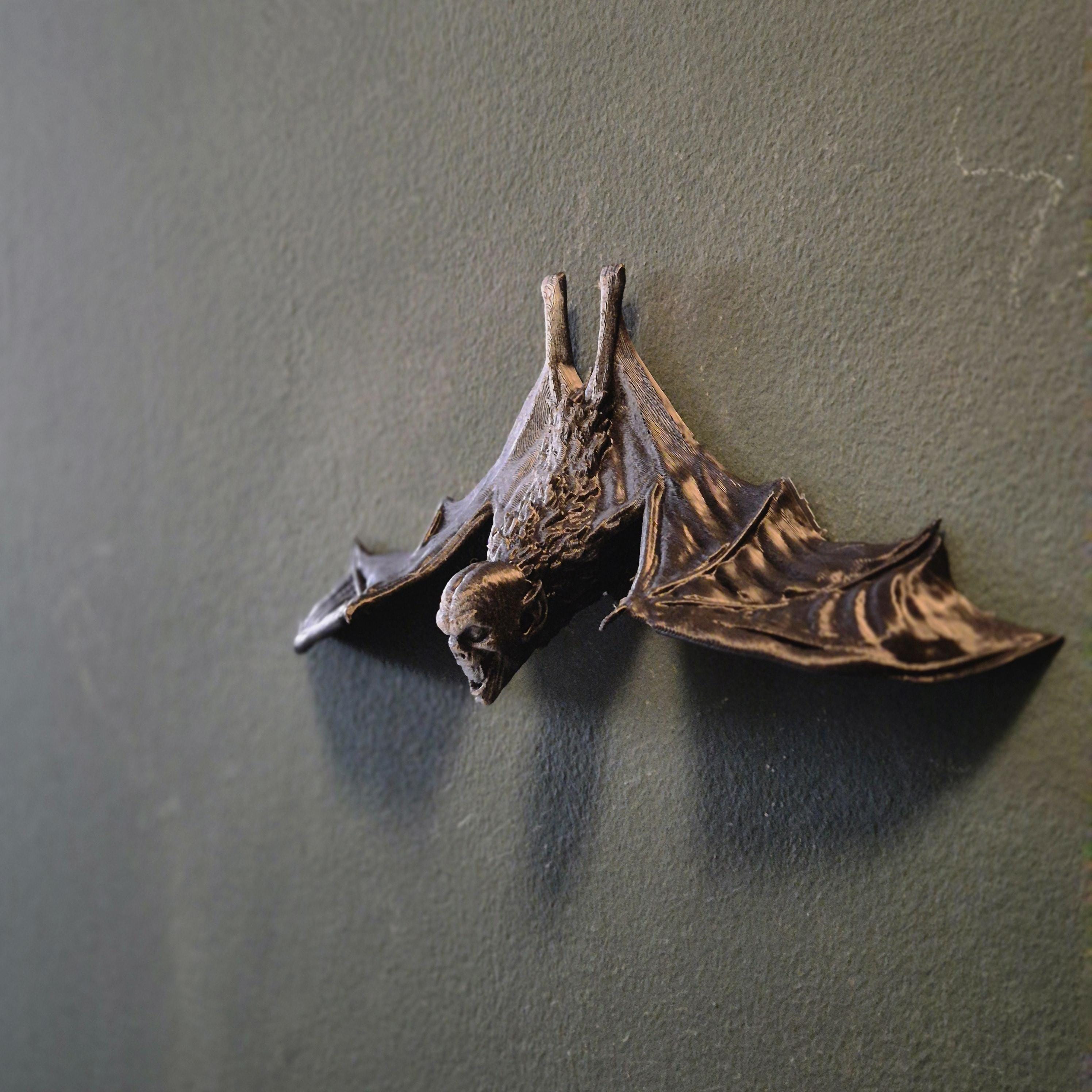 Gothic Bat Wall Sculpture | Hanging Bat Occult Decor | Dark Baroque Halloween Wall Art | Dark academie