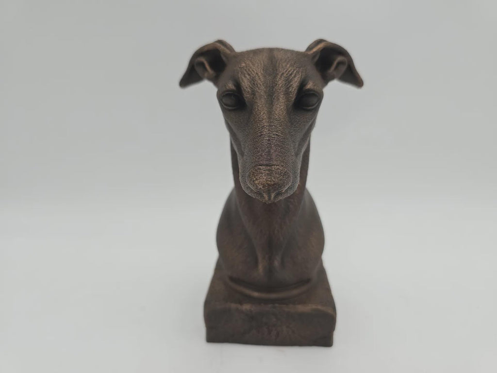 Büste einer Whippet-Büste, Hundestatue – Wohndeko, Hundeliebhaber, Geschenk für ihn oder sie, handbemaltes Ornament