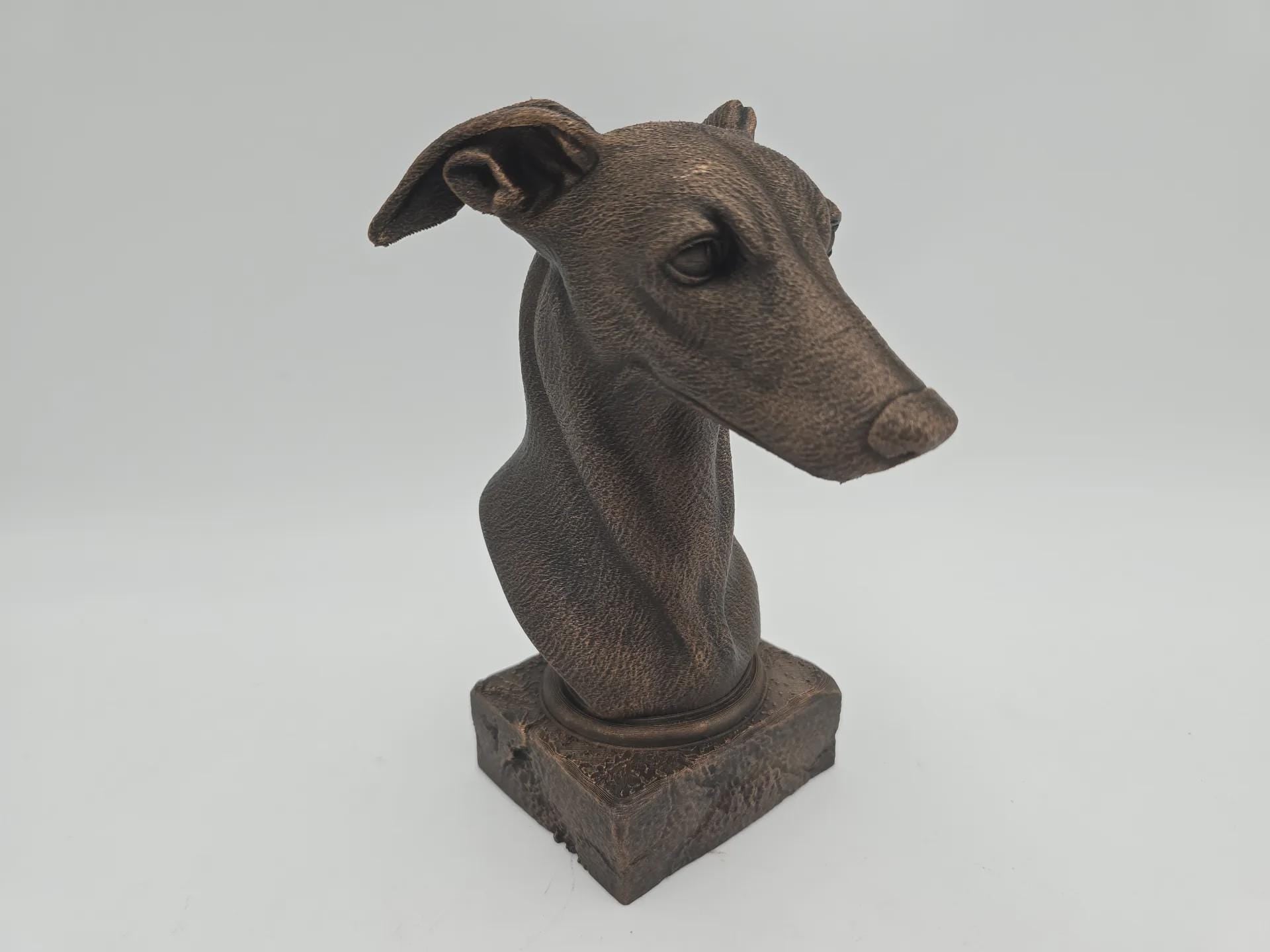 Büste einer Whippet-Büste, Hundestatue – Wohndeko, Hundeliebhaber, Geschenk für ihn oder sie, handbemaltes Ornament