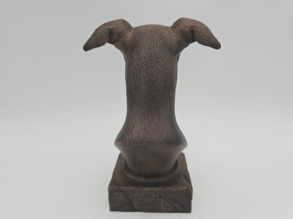 Büste einer Whippet-Büste, Hundestatue – Wohndeko, Hundeliebhaber, Geschenk für ihn oder sie, handbemaltes Ornament