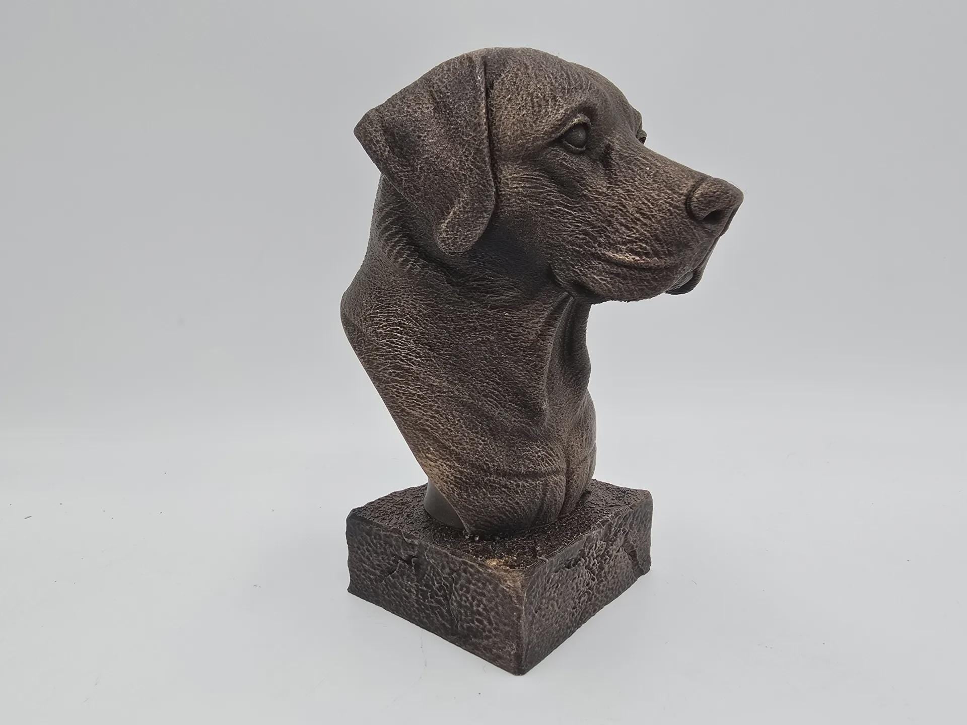 Bust of a labrador statue - home decor dog  lover handpainted ornament