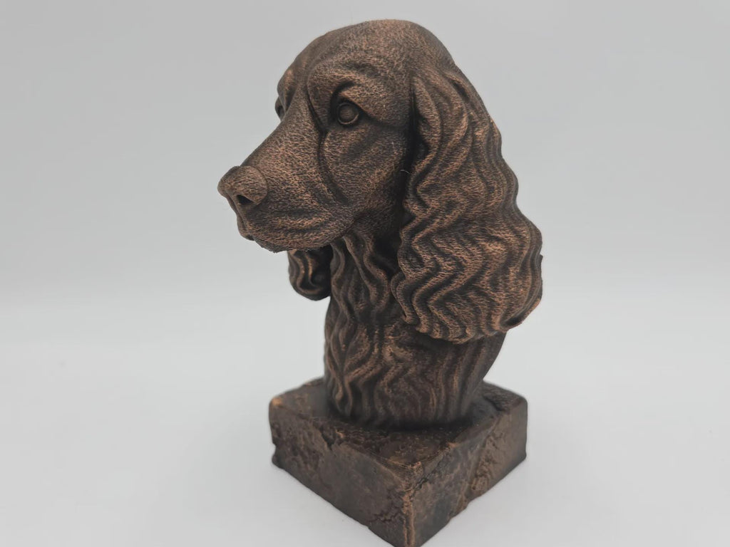 Bust of a cocker spaniel dog statue - home decor dog lover handpainted ornament