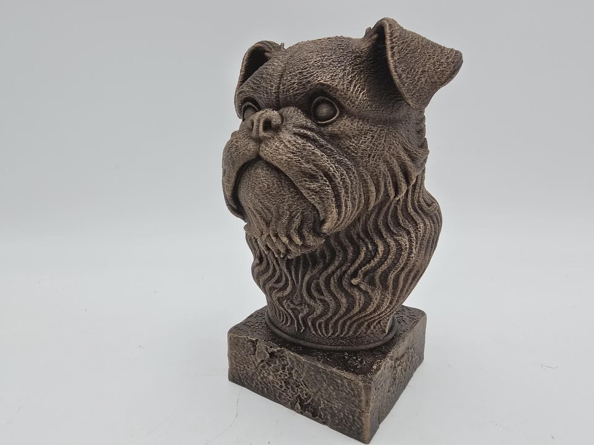 Bust of a brussels griffon dog statue - home decor dog lover handpainted ornament