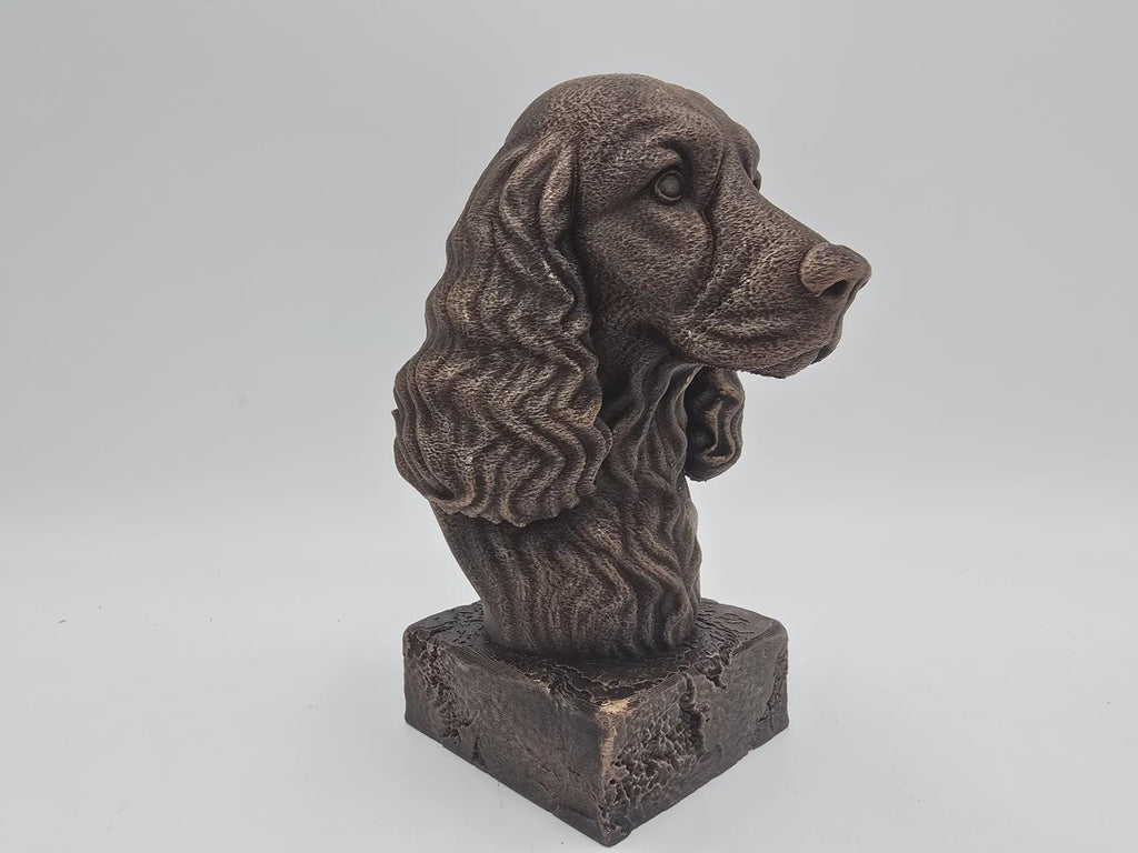 Bust of a cocker spaniel dog statue - home decor dog lover handpainted ornament