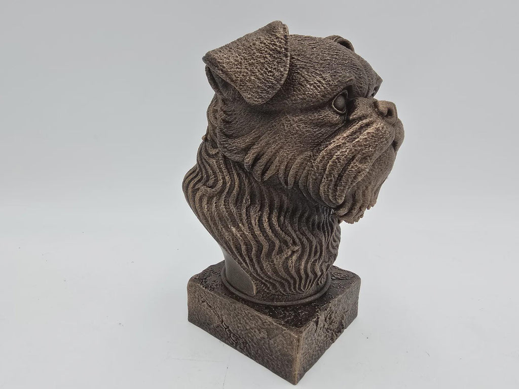 Bust of a brussels griffon dog statue - home decor dog lover handpainted ornament