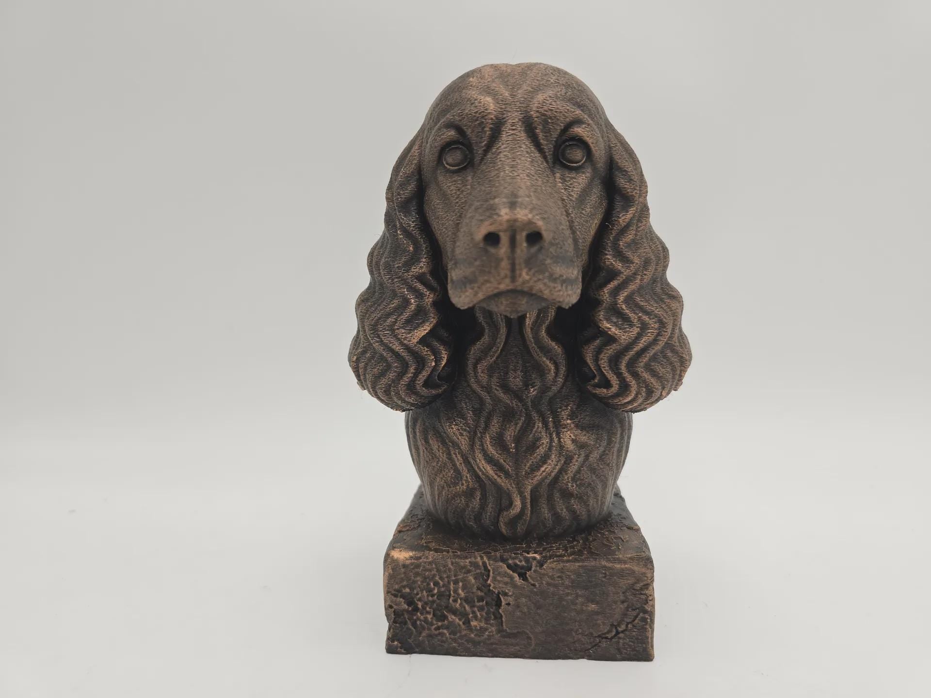 Bust of a cocker spaniel dog statue - home decor dog lover handpainted ornament