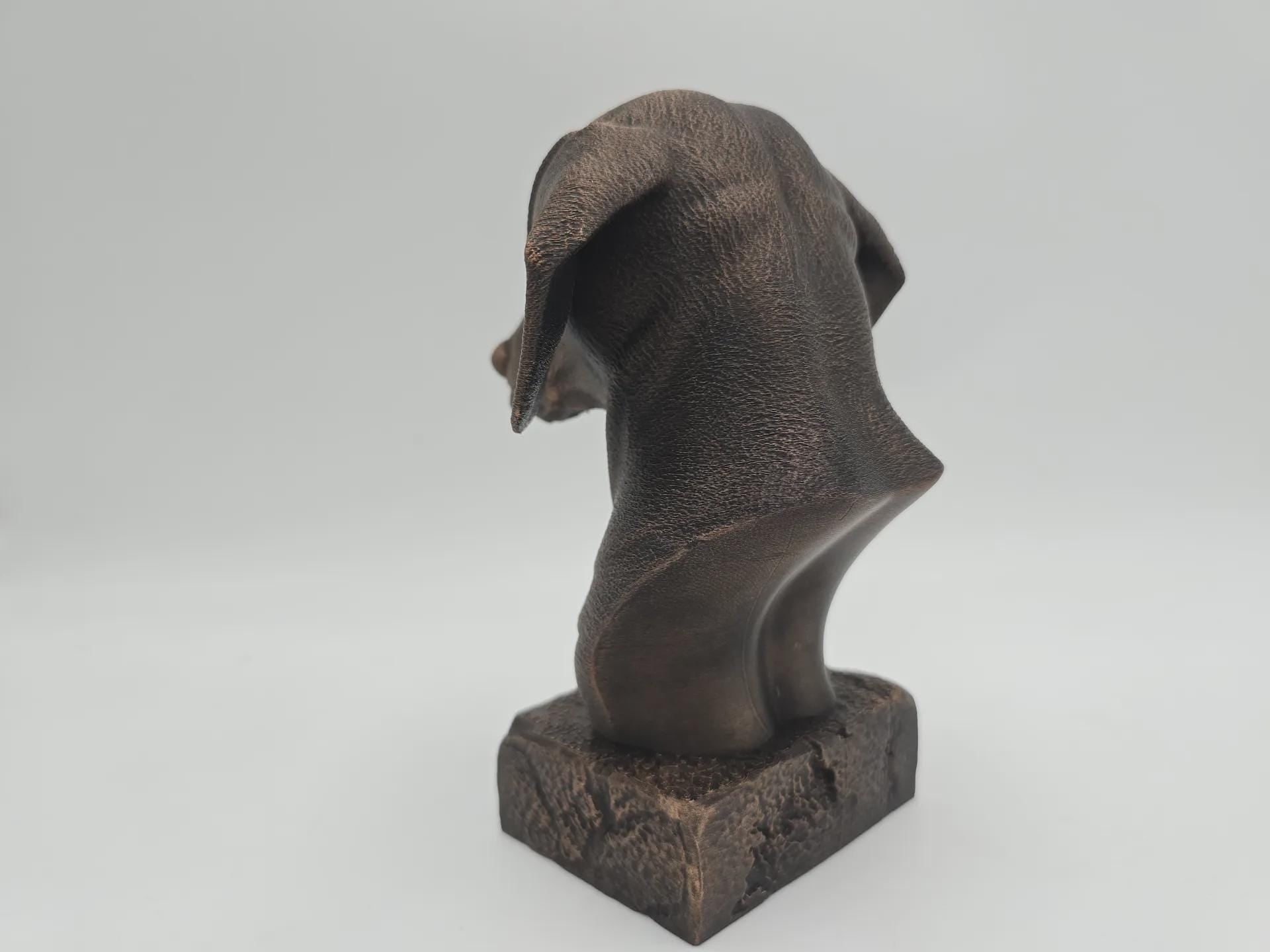 Bust of a long-haired dachshund dog statue - home decor dog lover hand-painted ornament