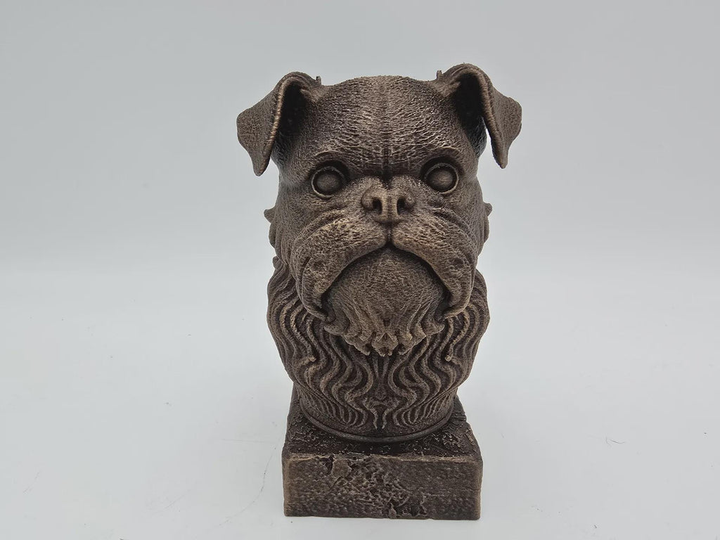 Bust of a brussels griffon dog statue - home decor dog lover handpainted ornament