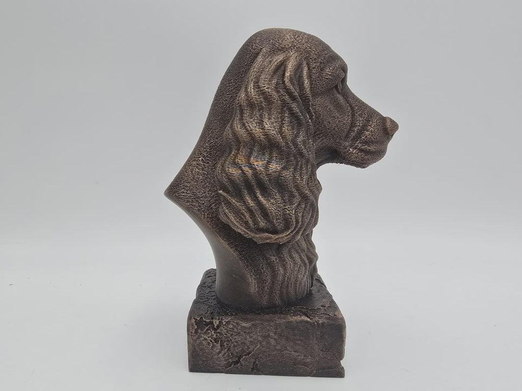 Bust of a cocker spaniel dog statue - home decor dog lover handpainted ornament
