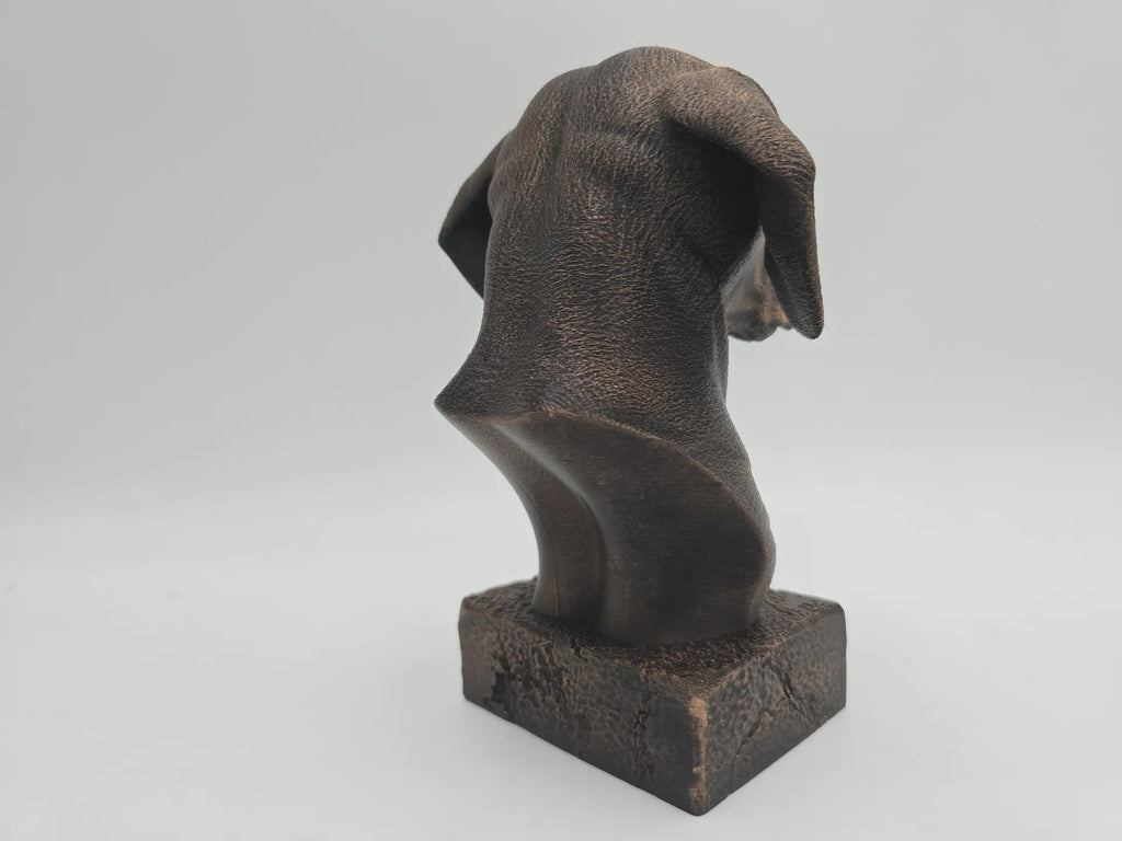 Bust of a long-haired dachshund dog statue - home decor dog lover hand-painted ornament