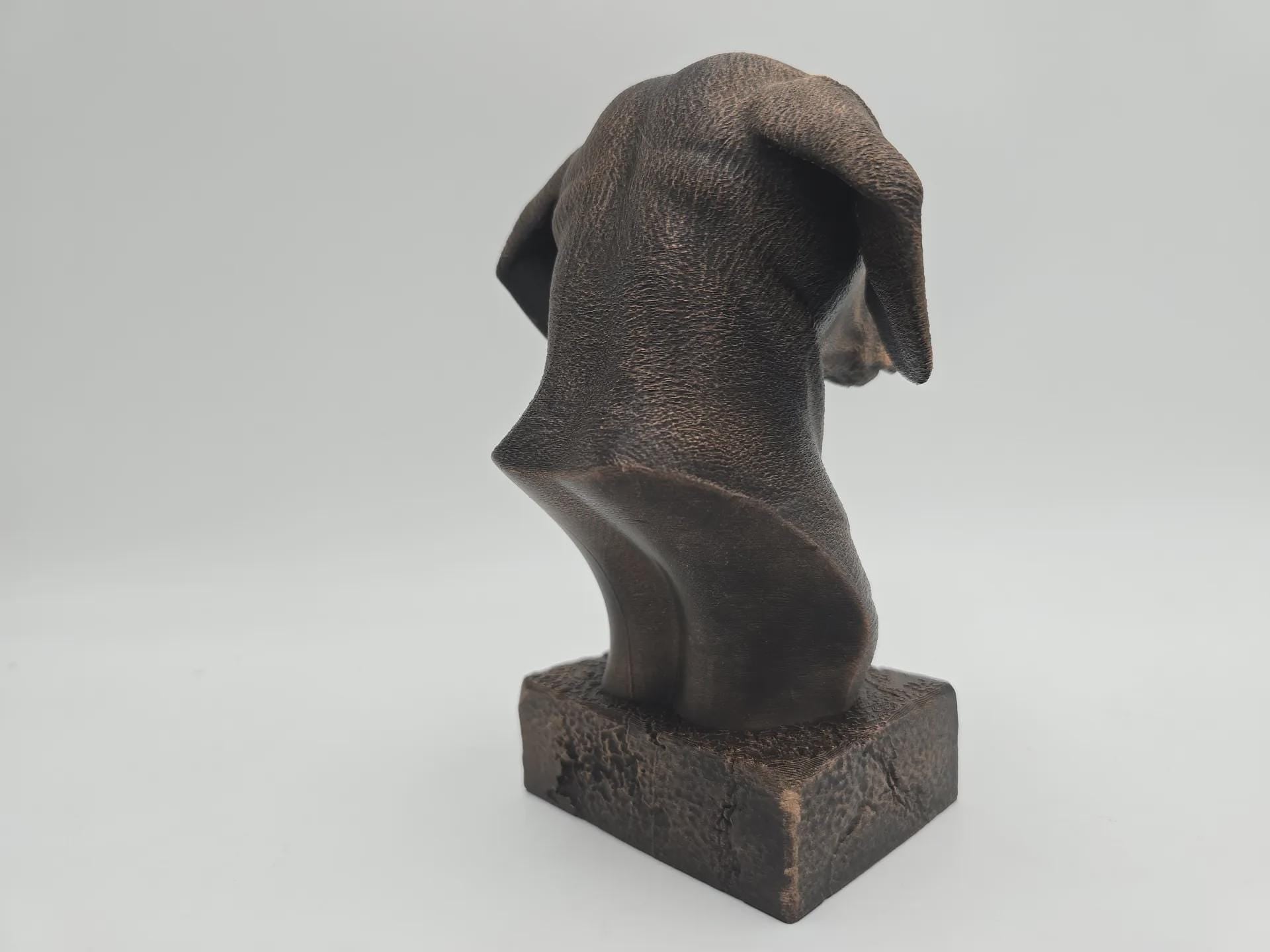 Bust of a long-haired dachshund dog statue - home decor dog lover hand-painted ornament
