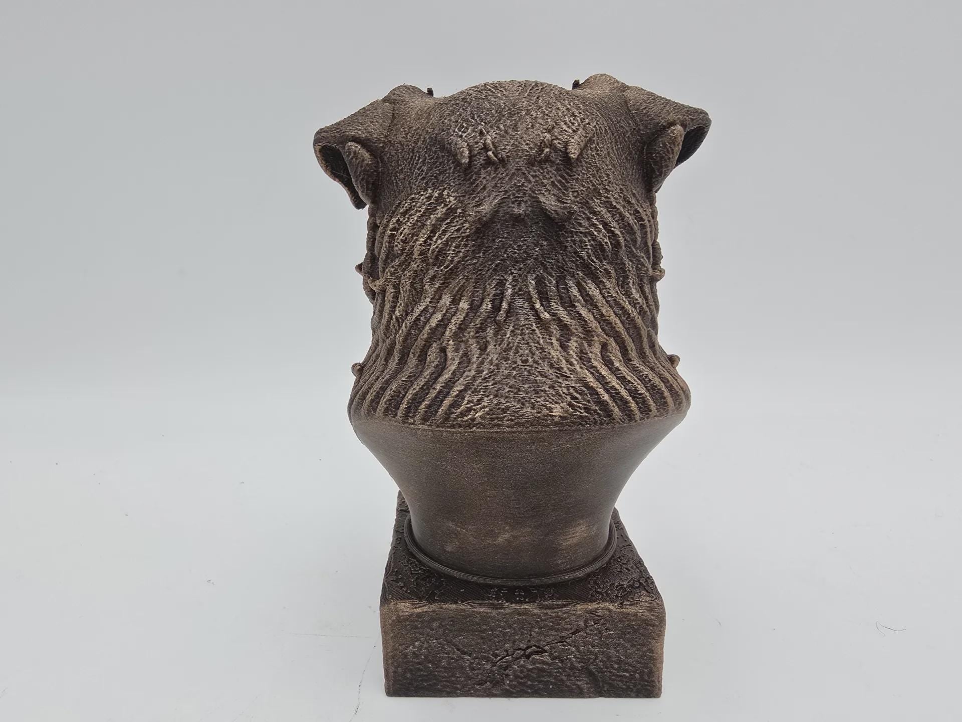 Bust of a brussels griffon dog statue - home decor dog lover handpainted ornament