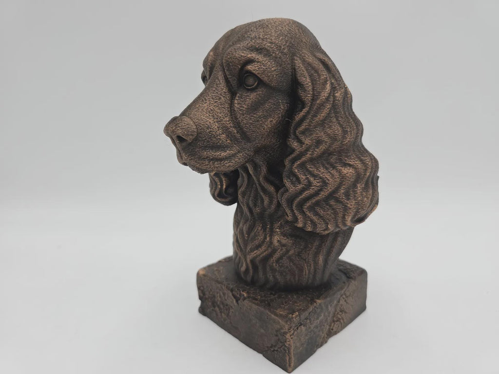 Bust of a cocker spaniel dog statue - home decor dog lover handpainted ornament