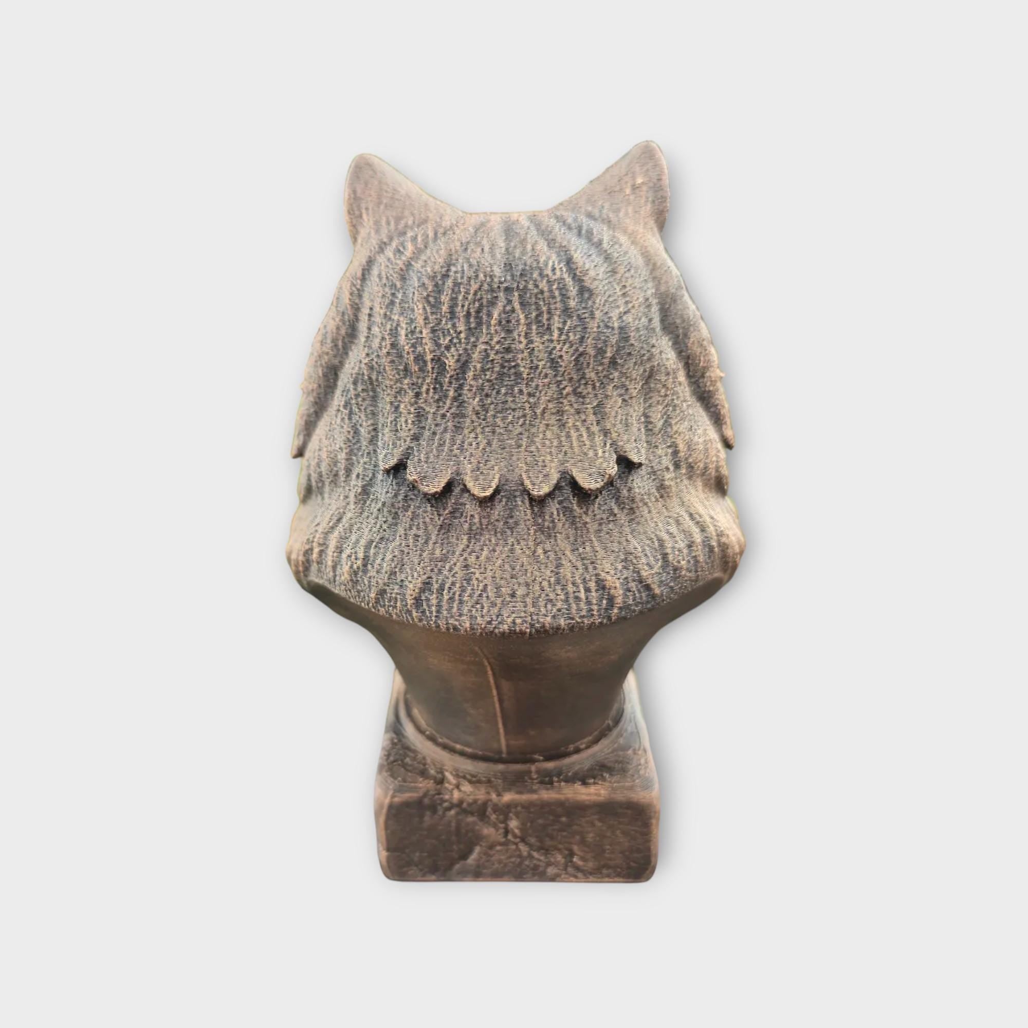 Bust of a Norwegian Forest Cat statue - home decor lover gift him her handpainted ornament