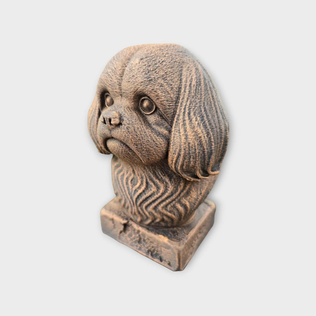 Bust of a Shih Tzu dog statue - home decor dog lover handpainted ornament