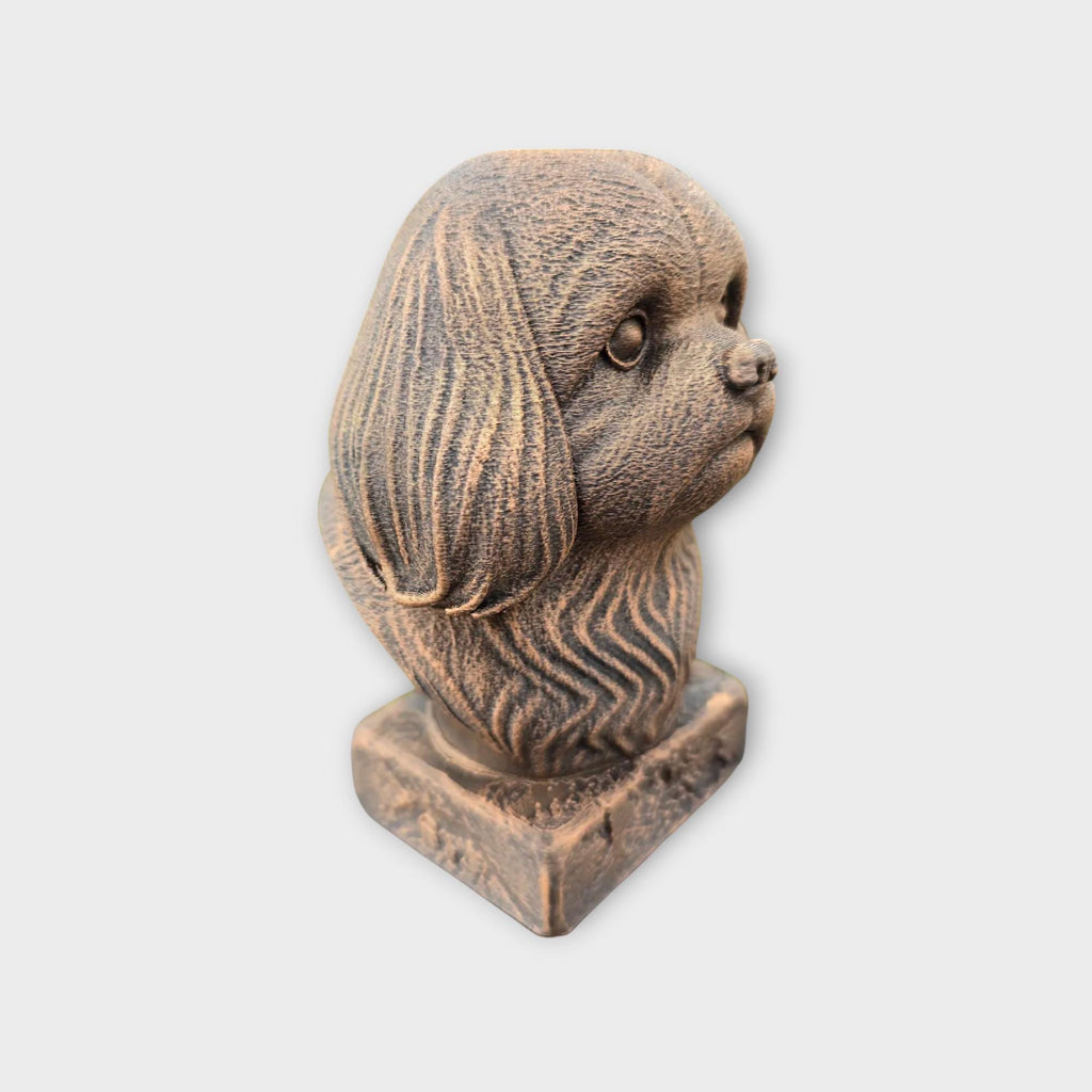 Bust of a Shih Tzu dog statue - home decor dog lover handpainted ornament