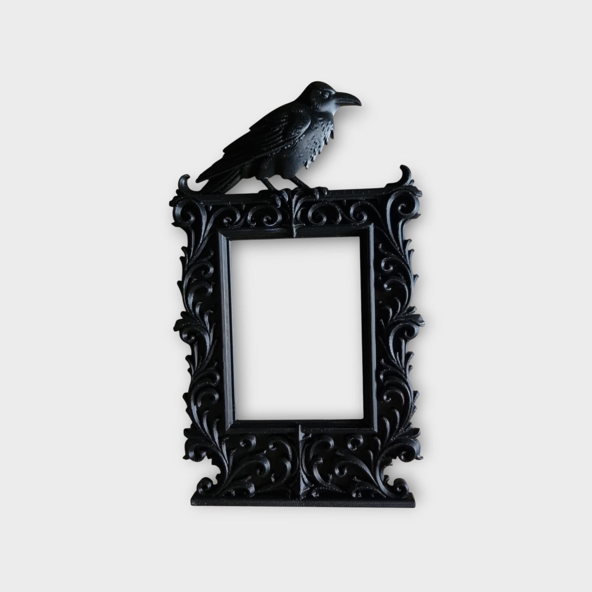Gothic Home Decor | Raven Frames, Skull Moon, Bookends | Witchy Dark Academia Decor