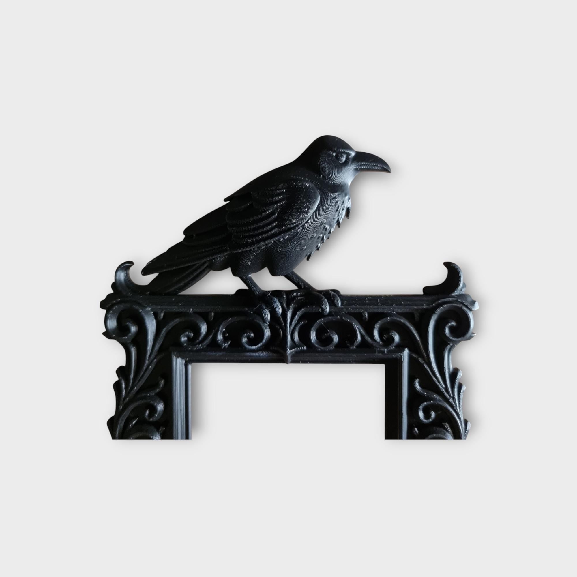 Gothic Home Decor | Raven Frames, Skull Moon, Bookends | Witchy Dark Academia Decor