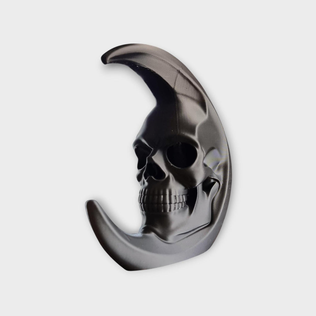Crescent Moon Skull Decor | Gothic Moon Sculpture | Halloween Skull Ornament | Occult Crescent Decor | Dark Academia Room Accent