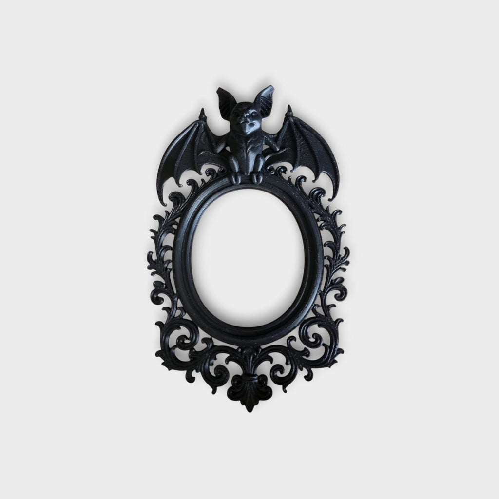 Bat Baroque Wall Frame | Gothic Halloween Decor | Spooky Bat Photo Frame | Occult Wall Art | Dark Fantasy Bat Hanging