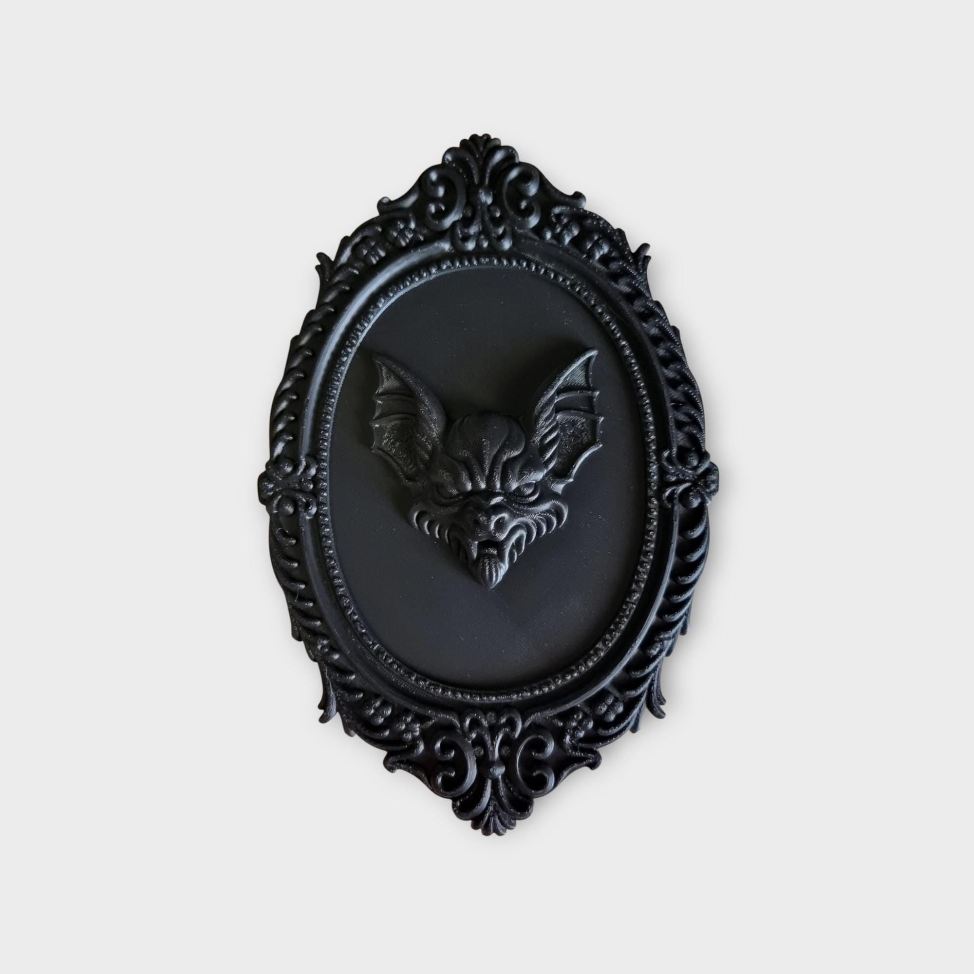 Gothic Bat Wall Plaque | Halloween Bat Decor | Dark Baroque Wall Hanging | Spooky Vampire Bat Art | Occult Home Decoration