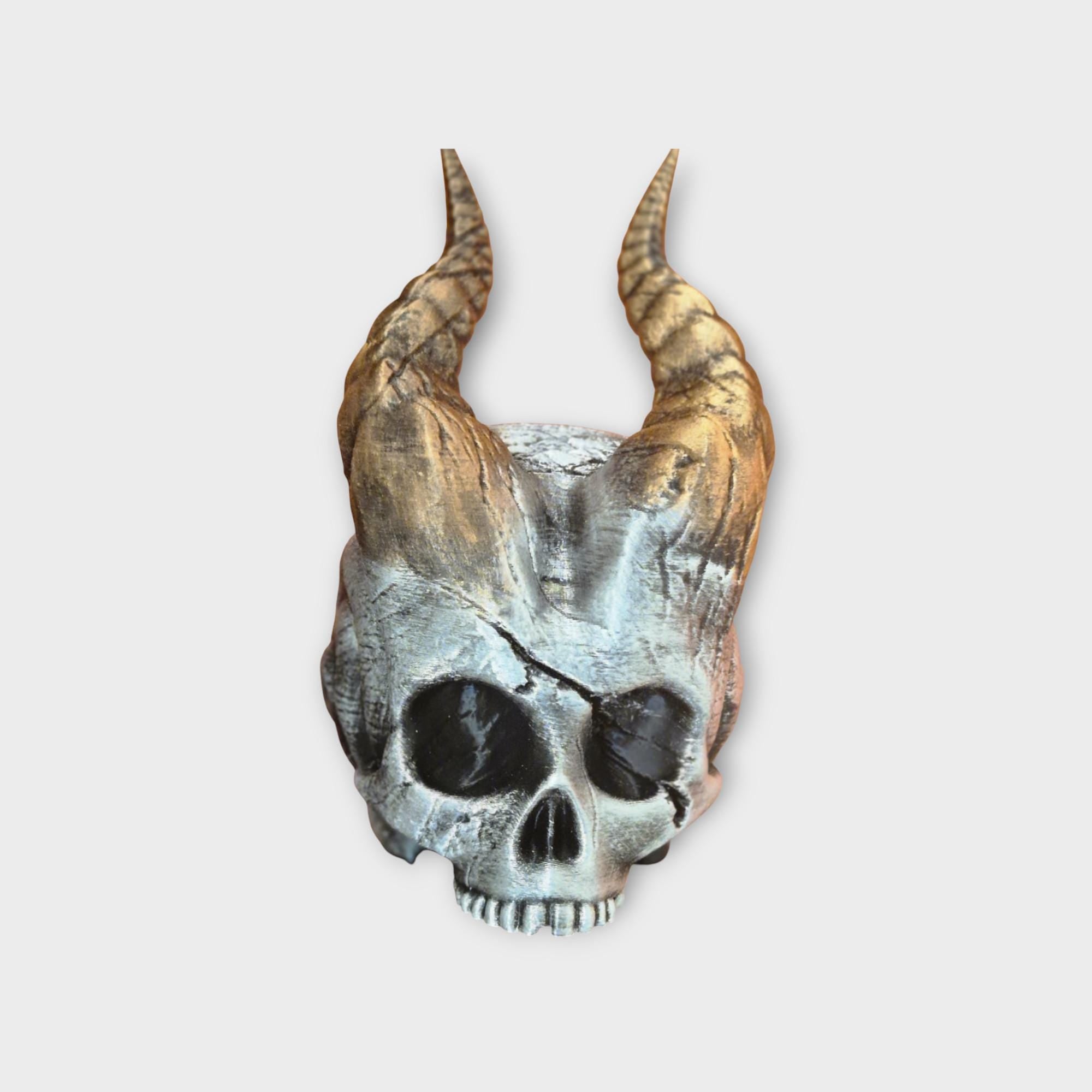 Ram Skull with Horns | Gothic Halloween Decor | Demon Skull Statue | Occult Home Decoration | Dark Fantasy Ram Head Figurine