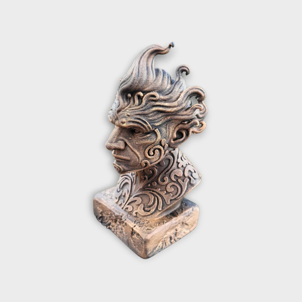 Büste einer Wasserelementarstatue - handbemalt Wohndekor mythisches Liebhabergeschenk für ihn oder sie Ornament