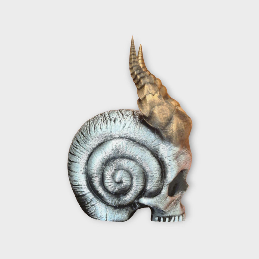 Ram Skull with Horns | Gothic Halloween Decor | Demon Skull Statue | Occult Home Decoration | Dark Fantasy Ram Head Figurine