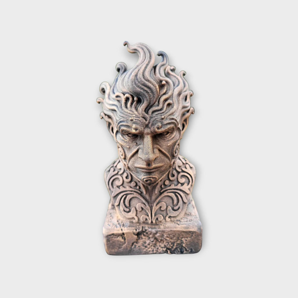 Büste einer Wasserelementarstatue - handbemalt Wohndekor mythisches Liebhabergeschenk für ihn oder sie Ornament