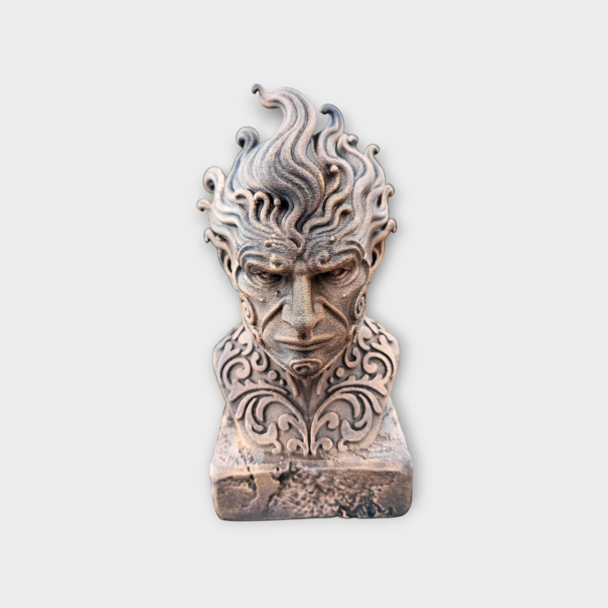 Büste einer Wasserelementarstatue - handbemalt Wohndekor mythisches Liebhabergeschenk für ihn oder sie Ornament