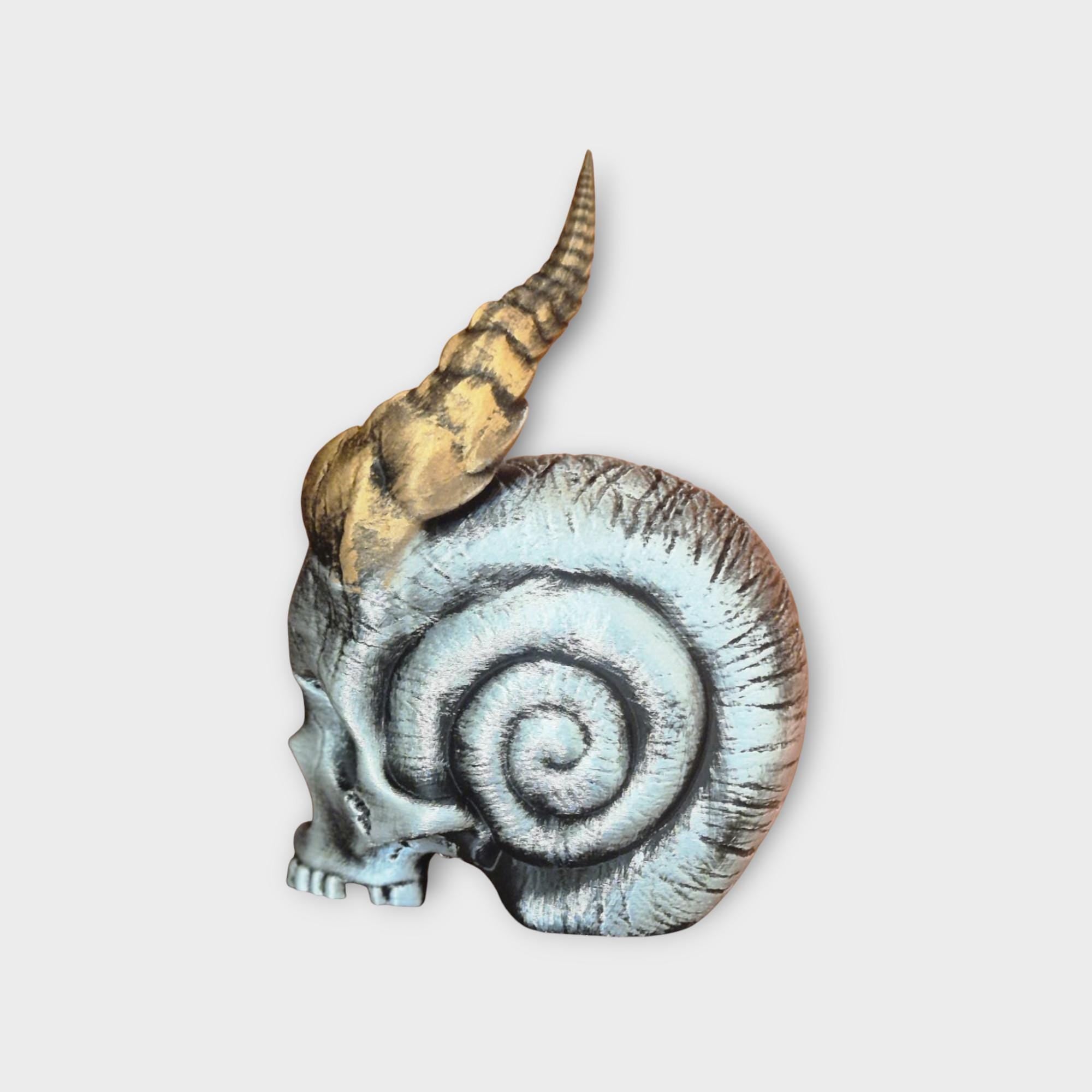 Ram Skull with Horns | Gothic Halloween Decor | Demon Skull Statue | Occult Home Decoration | Dark Fantasy Ram Head Figurine