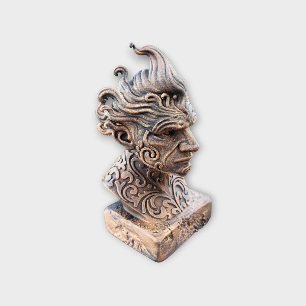 Büste einer Wasserelementarstatue - handbemalt Wohndekor mythisches Liebhabergeschenk für ihn oder sie Ornament