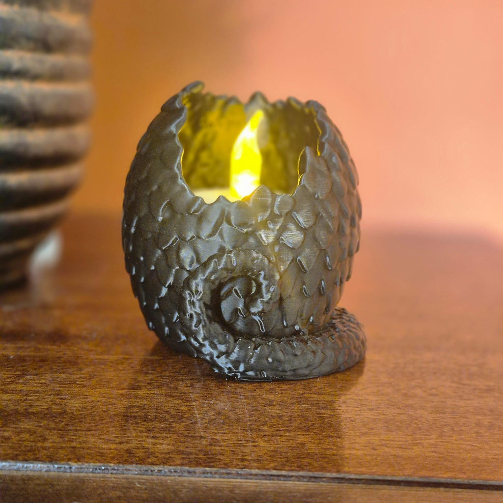 Drachenei-Teelichthalter – Fantasy-Wohndekor, handgefertigte Drachenei-Skulptur, einzigartiges Geschenk für Fantasy-Liebhaber