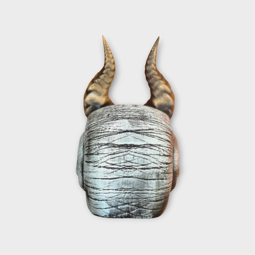 Ram Skull with Horns | Gothic Halloween Decor | Demon Skull Statue | Occult Home Decoration | Dark Fantasy Ram Head Figurine