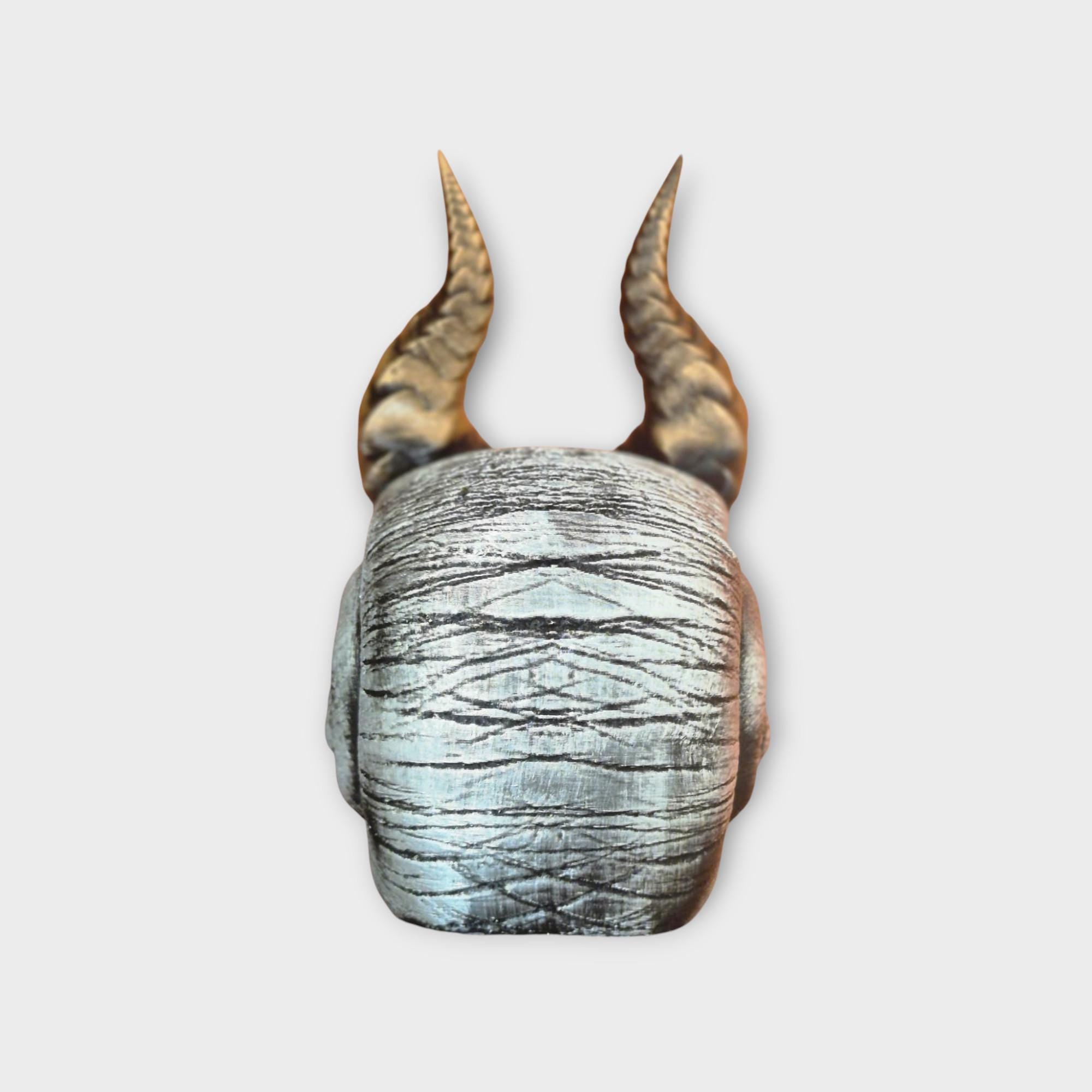 Ram Skull with Horns | Gothic Halloween Decor | Demon Skull Statue | Occult Home Decoration | Dark Fantasy Ram Head Figurine