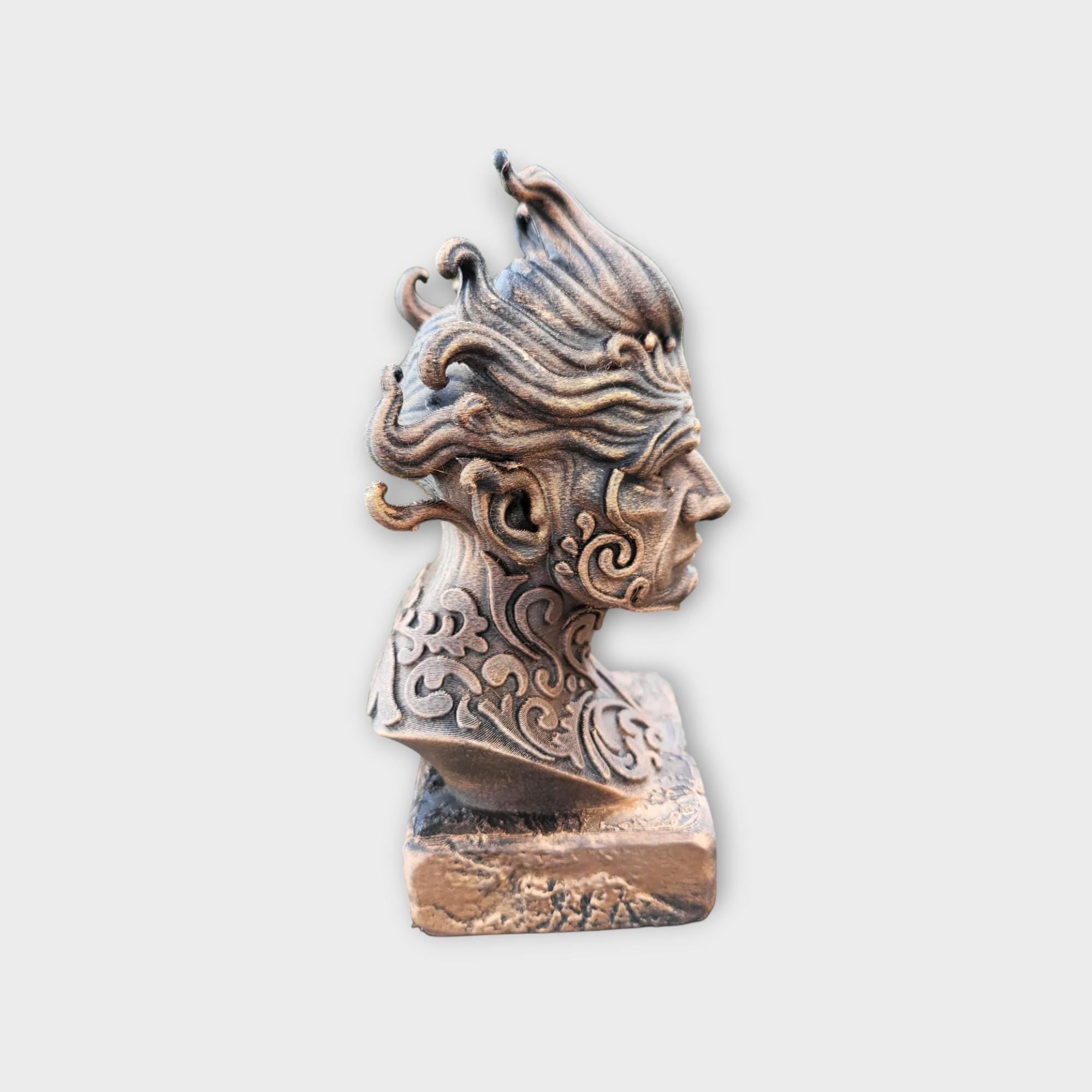 Büste einer Wasserelementarstatue - handbemalt Wohndekor mythisches Liebhabergeschenk für ihn oder sie Ornament