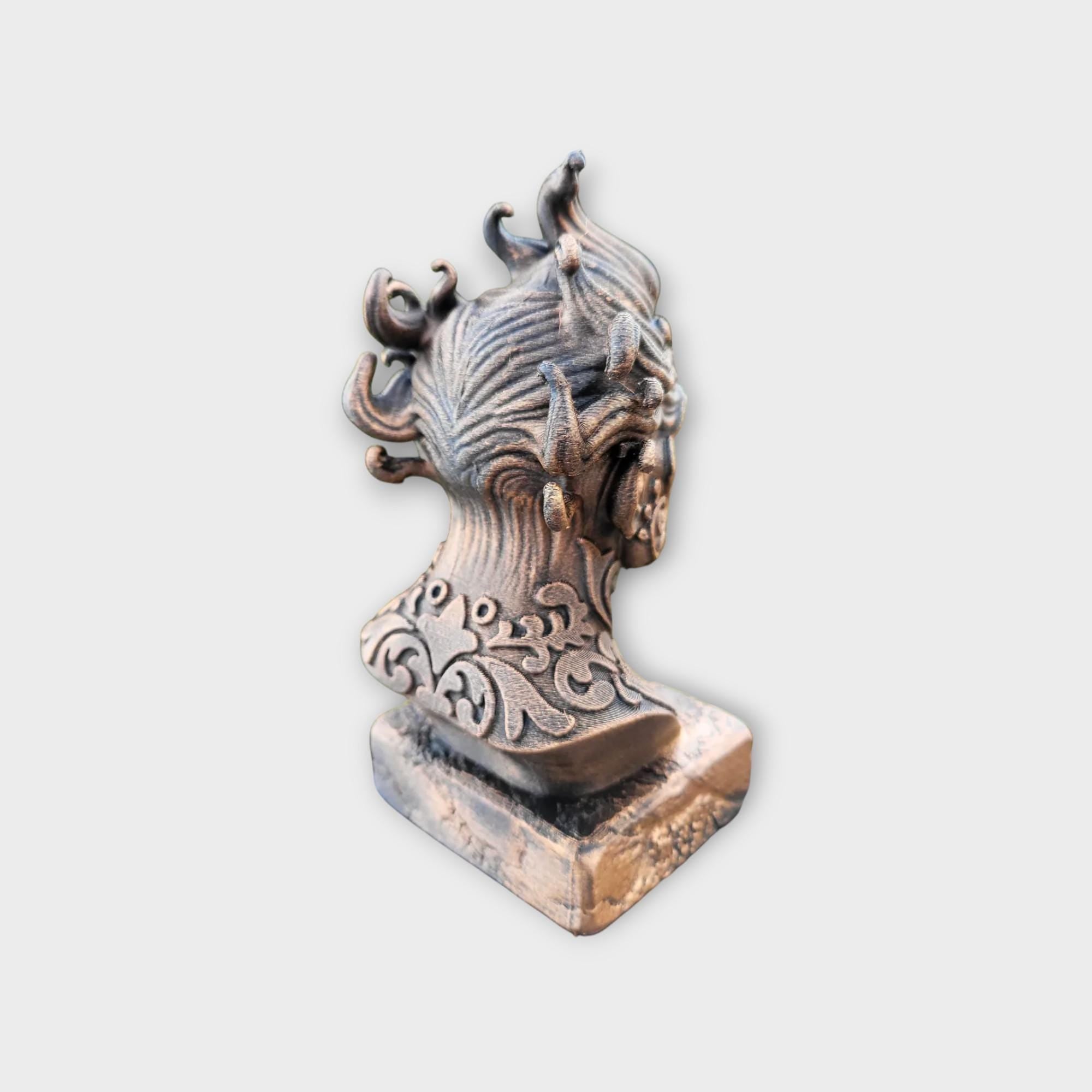 Büste einer Wasserelementarstatue - handbemalt Wohndekor mythisches Liebhabergeschenk für ihn oder sie Ornament
