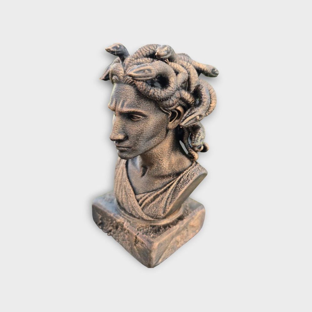Bust of a Medusa statue - handpainted home decor mythical lover gift him her ornament