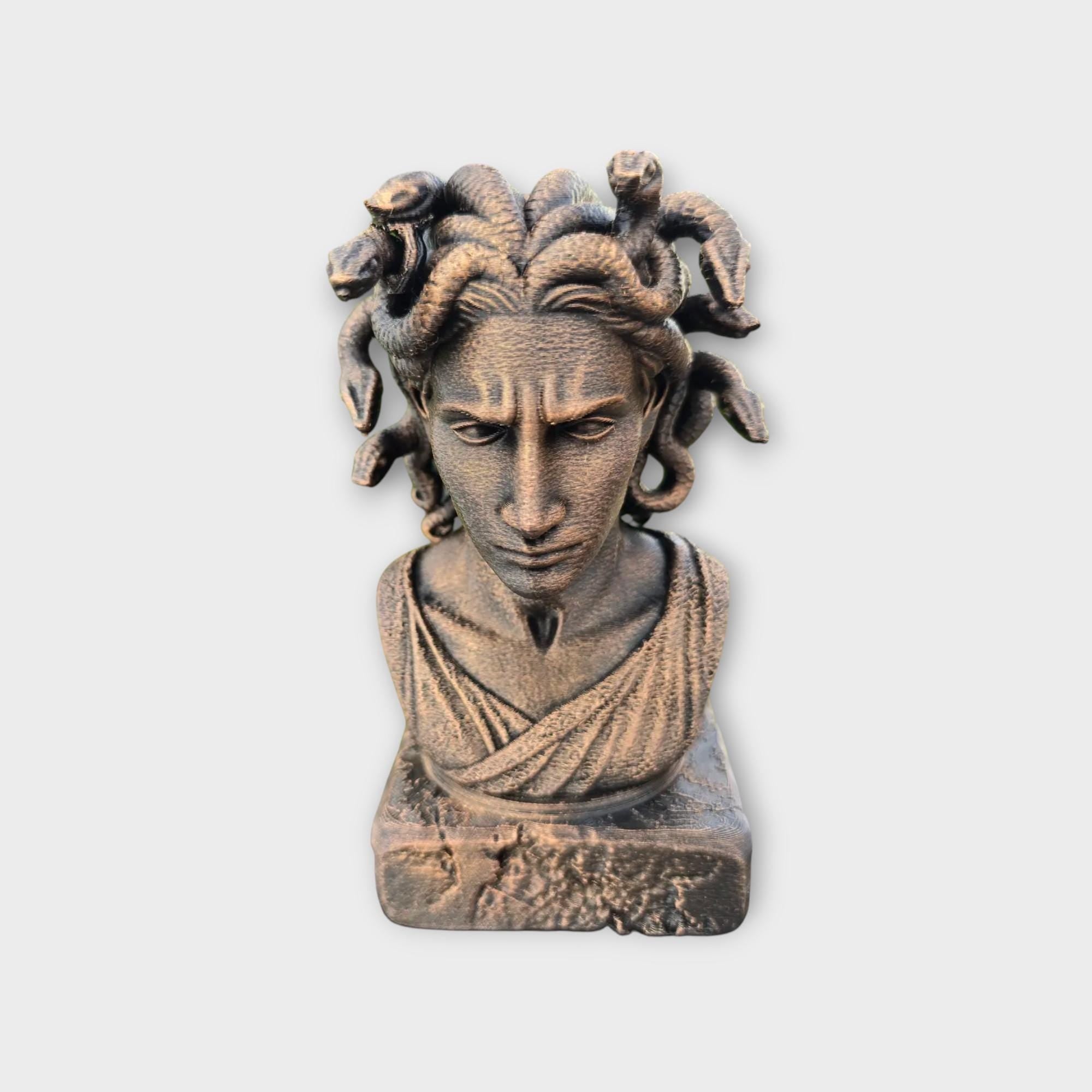 Bust of a Medusa statue - handpainted home decor mythical lover gift him her ornament