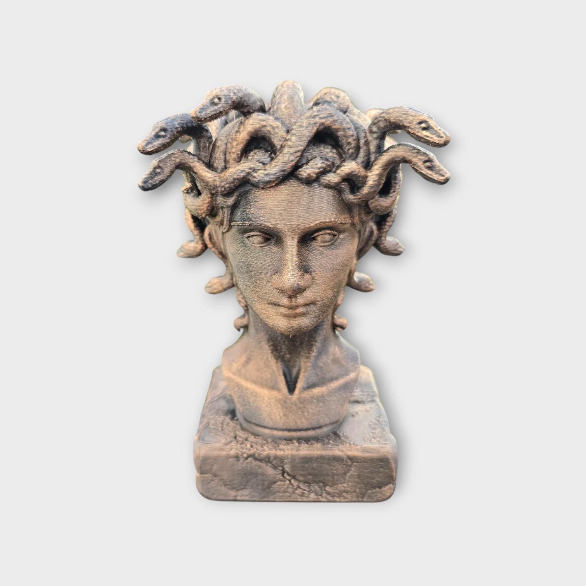 Bust of a Gorgon sisters statue - hand-painted home decor mythical lover gift him her ornament