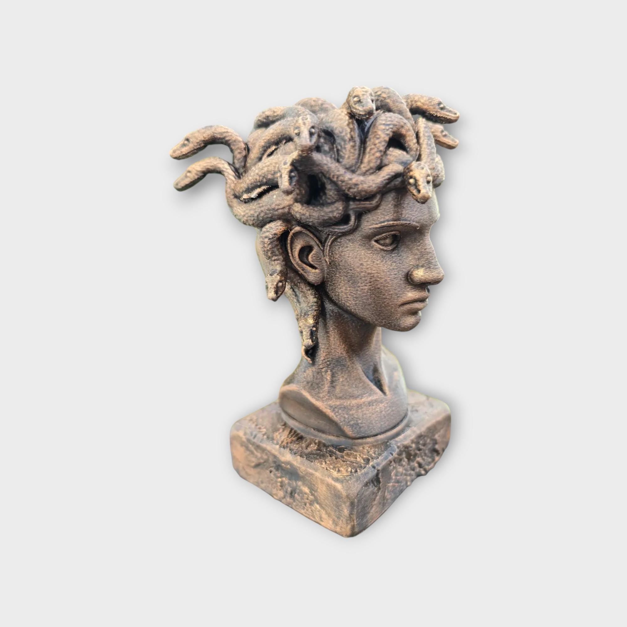 Bust of a Gorgon sisters statue - handpainted home decor mythical lover gift him her ornament