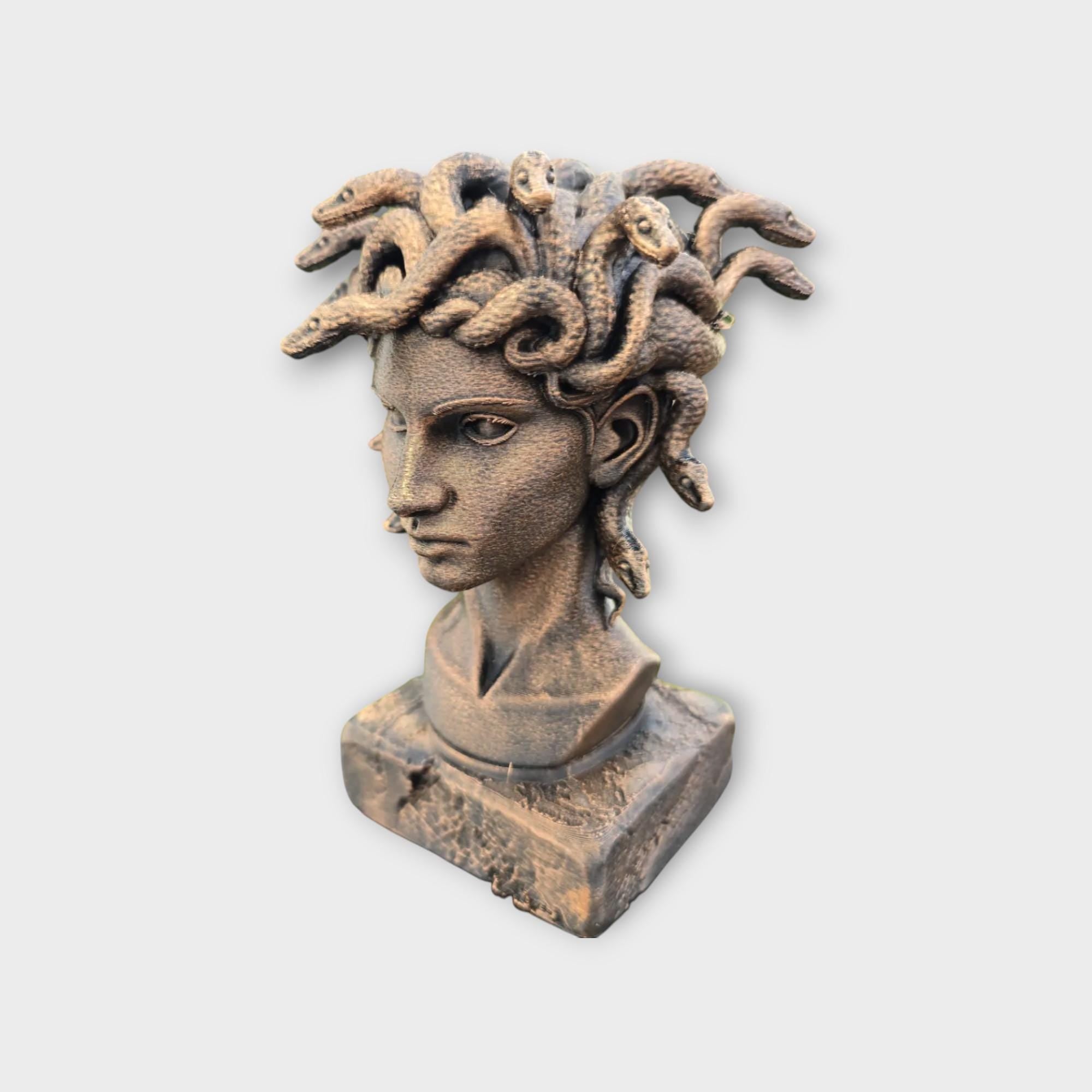 Bust of a Gorgon sisters statue - hand-painted home decor mythical lover gift him her ornament