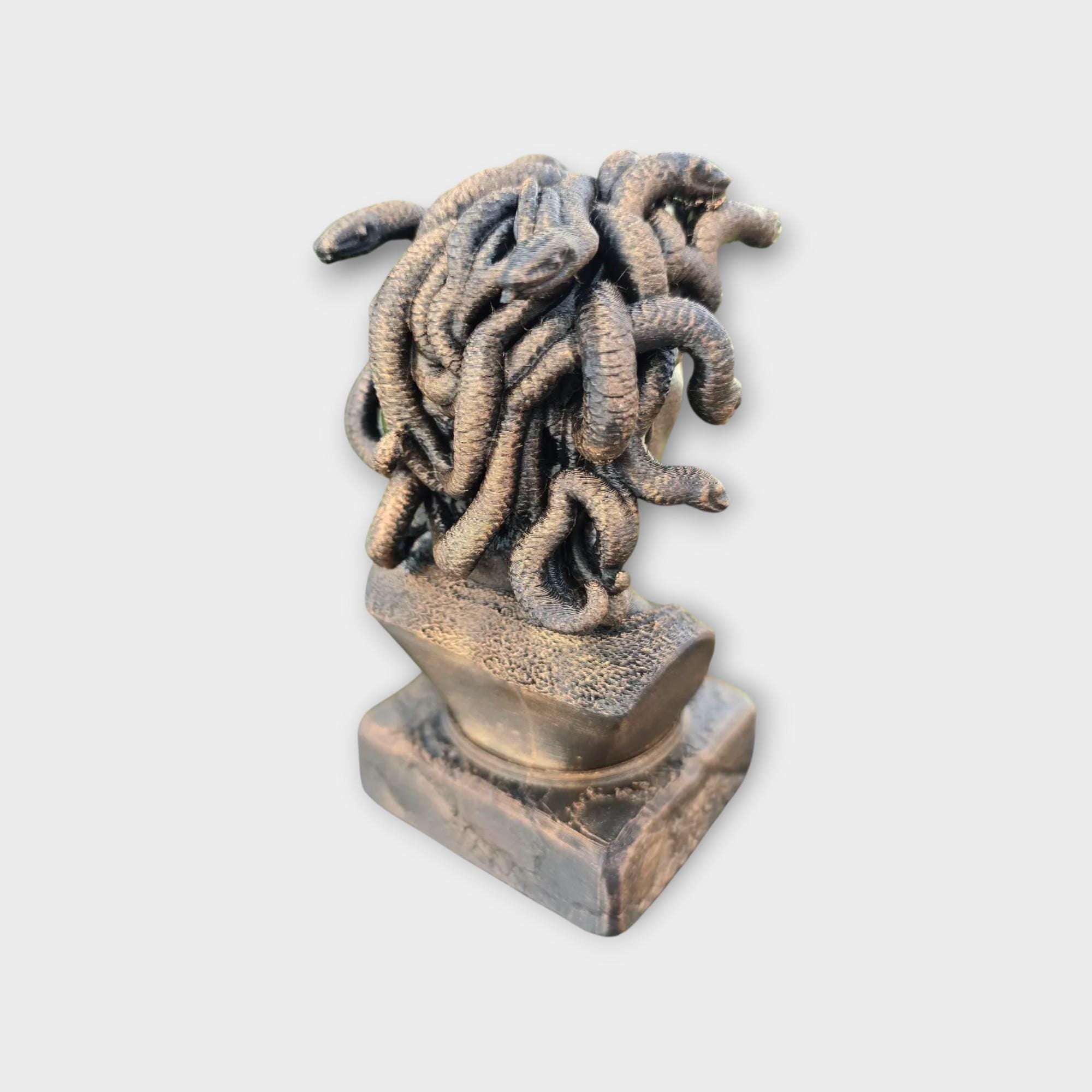 Bust of a Medusa statue - handpainted home decor mythical lover gift him her ornament