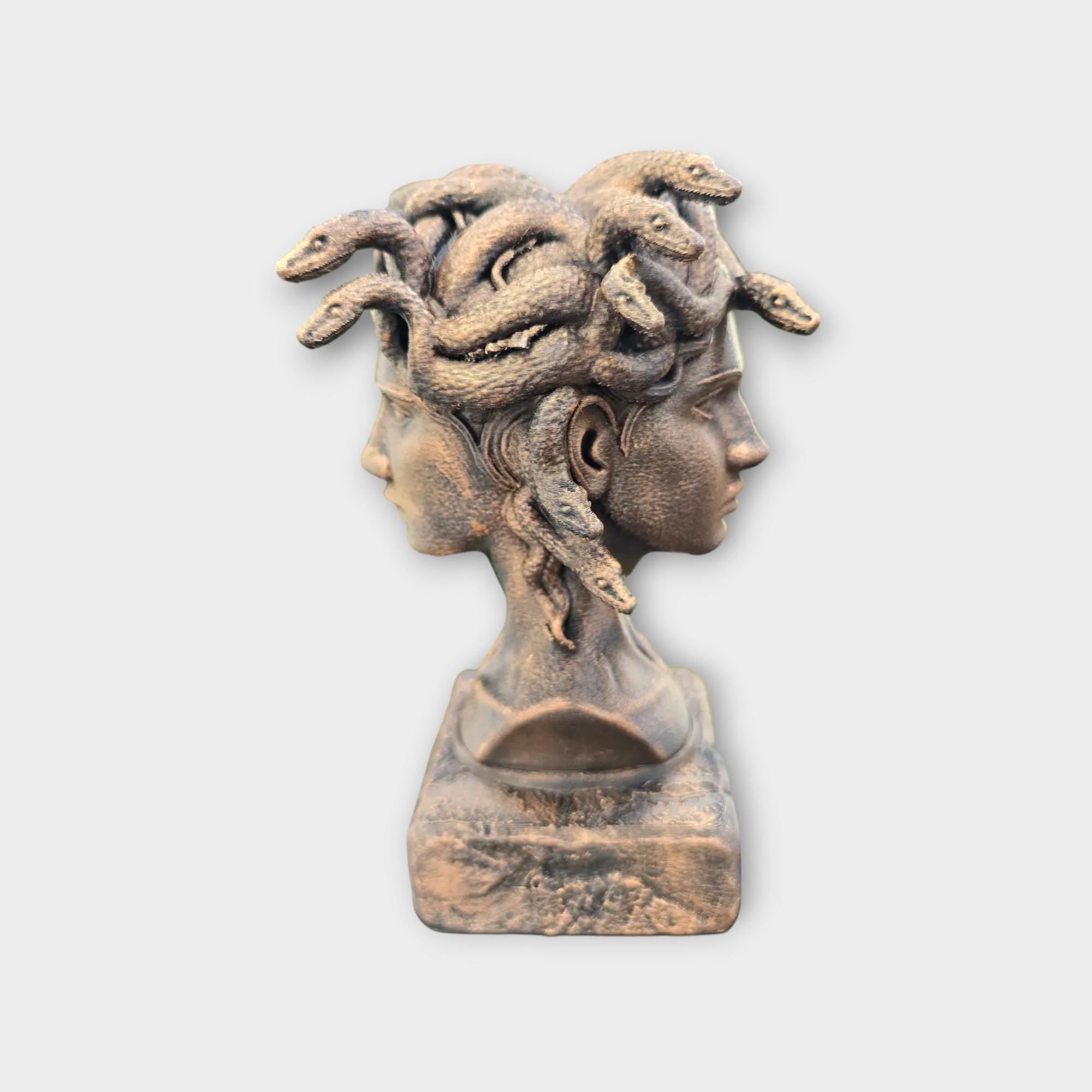 Bust of a Gorgon sisters statue - handpainted home decor mythical lover gift him her ornament