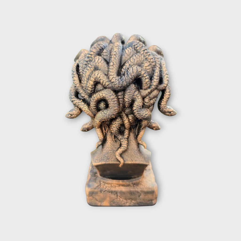 Bust of a Gorgon statue - handpainted home decor mythical lover gift him her ornament