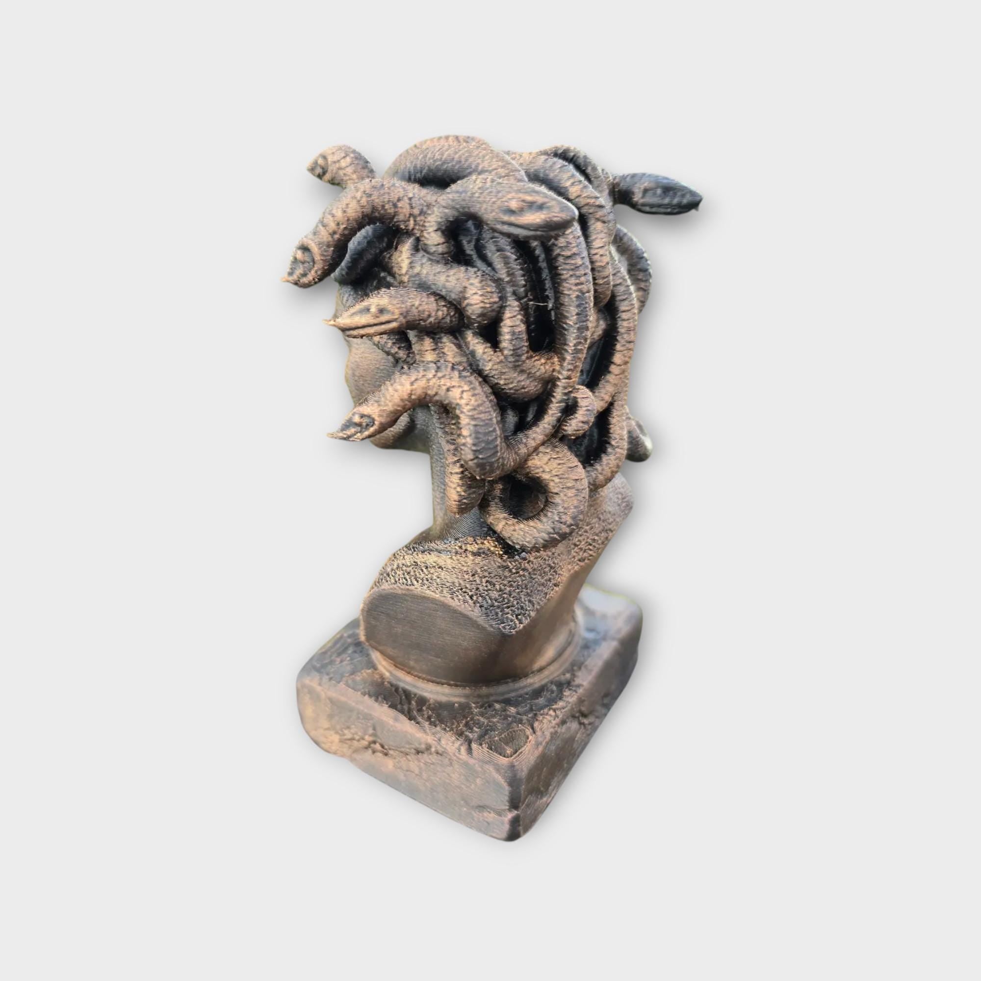 Büste einer Medusa-Statue – handbemaltes Wohndekor, mythisches Liebhaber-Geschenk für ihn oder sie, Ornament