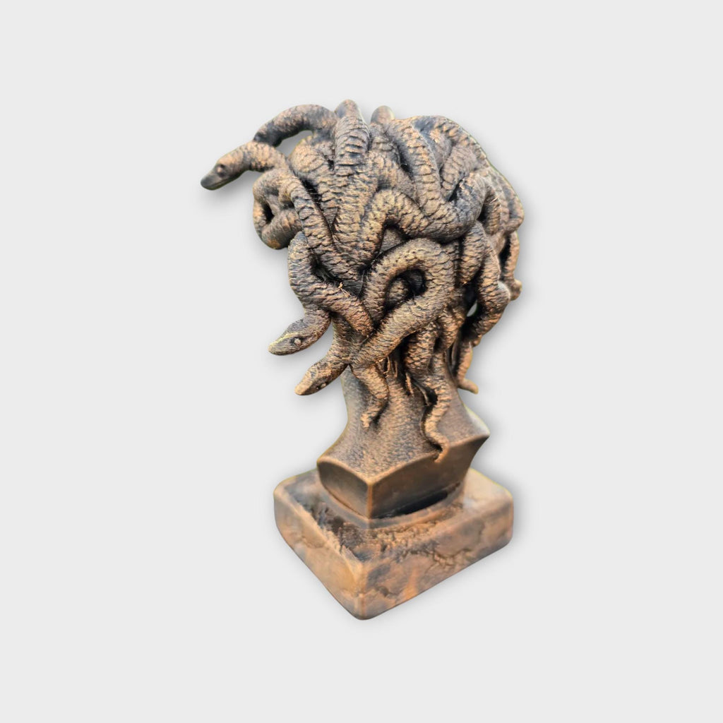 Bust of a Gorgon statue - handpainted home decor mythical lover gift him her ornament