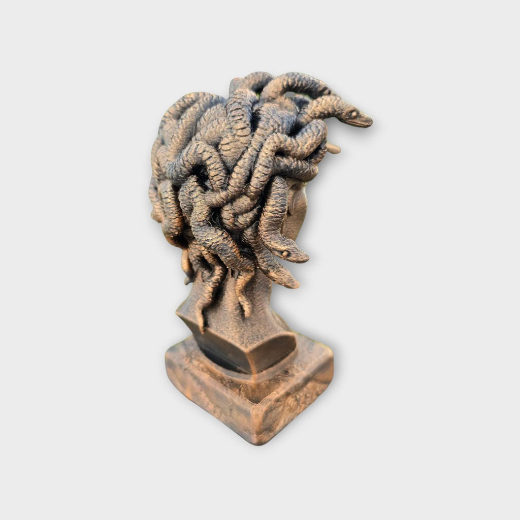 Bust of a Gorgon statue - handpainted home decor mythical lover gift him her ornament